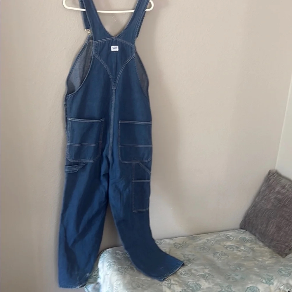 Vintage free People liberty by Anna Corrina Blue Denim Overalls Sz 34 - Picture 9 of 16
